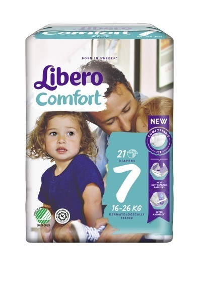 Blöja Libero Comfort 7 16-26kg. Svanenmärkt
