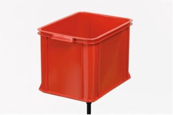 Plastback röd 28l 28,8x30x40cm stapelbar PP-plast