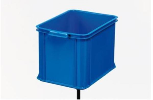 Plastback blå 28l 28,5x30x40cm stabil stapelbar plastback PP-plast