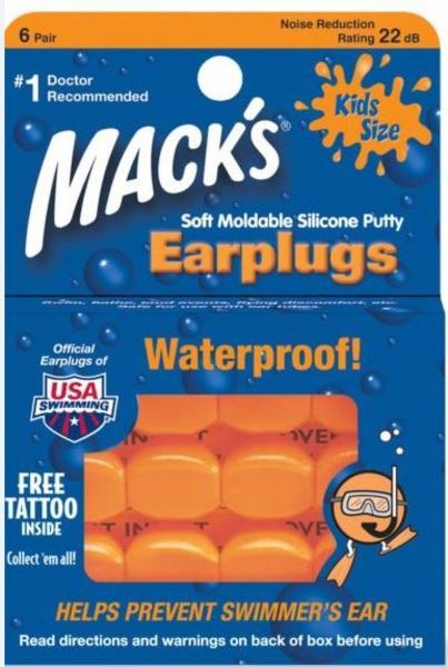 Hörselpropp Macks silikon orange 6 par/frp barnstorlek