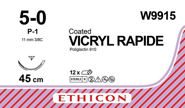 Sutur Vicryl Rapid 5-0 P-1 11mm steril 45cm ofärg 3/8 cirk omv skär