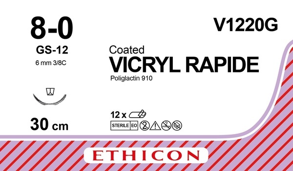 Sutur Vicryl Rapid 8-0 GS-12 5.5mm steril 30cm lila 3/8 cirk mp