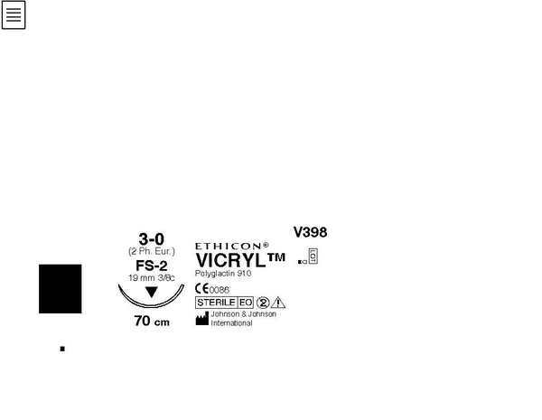 Sutur Vicryl 3-0 FS-2 19mm steril 70cm lila 3/8 cirk omv skär