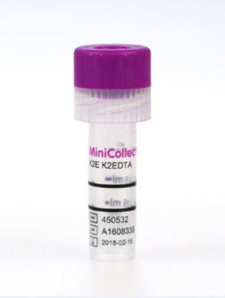 Minicollect kapillärrör k2-edta 0,25-0,5ml lila transp