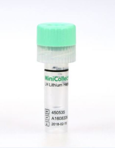 Minicollect kapillärrör li-hep gel 0,8ml grön transp