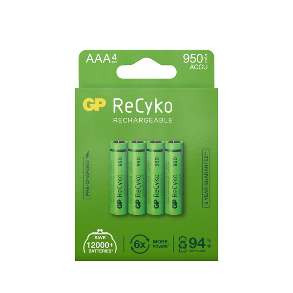 Batteri GP Recyko NiMH 100AAAHCE-2WB4 4-pack