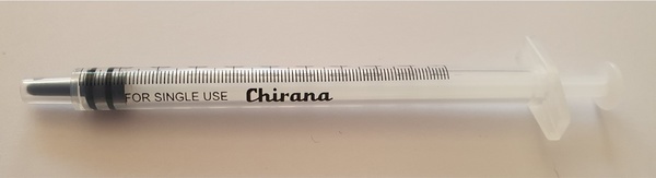 Spruta Chirana 3-komp luer 1ml. Steril, centrerad gradering 0,01ml