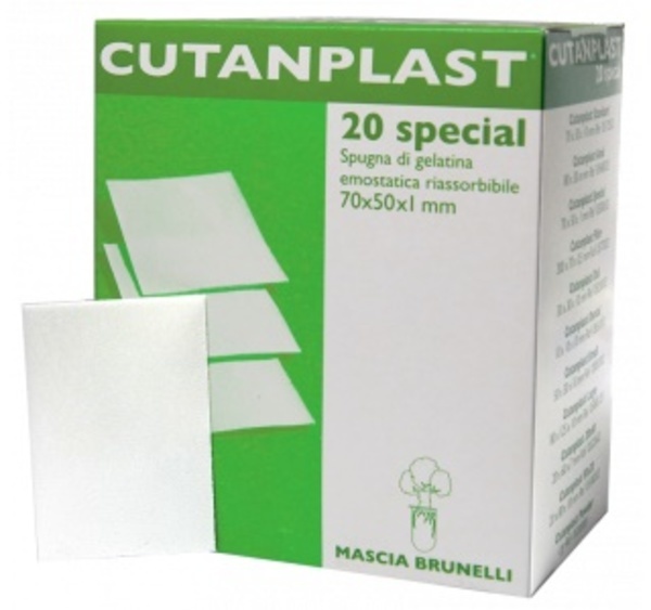 Resorberbar kompress Cutanplast special 7x5x0,1cm hemostatisk gelsvamp
