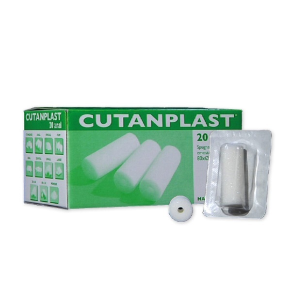 Resorberbar kompress Cutanplast anal 3x8cm hemostatisk gelatin svamp