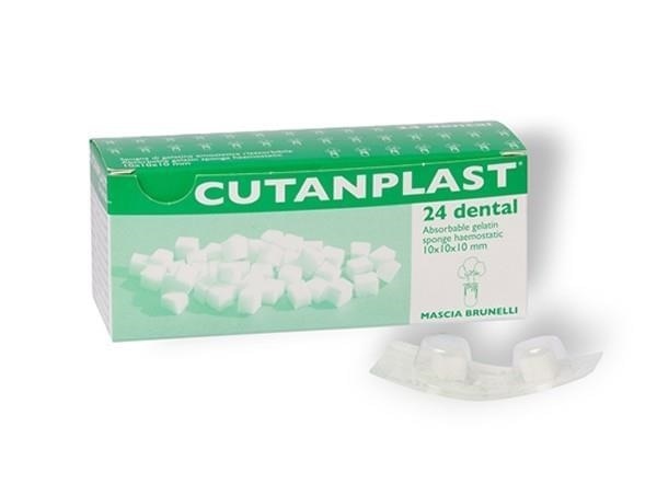 Resorberbar kompress Cutanplast dental 1x1x1cm hemostatisk gelat svamp