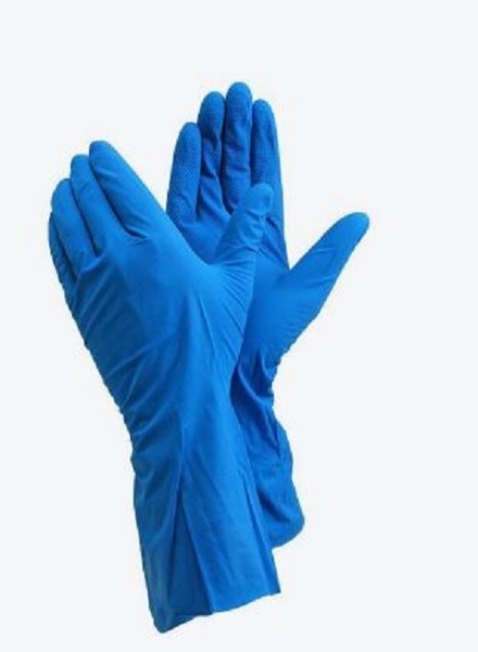 Handske undersök kem Tegera 184A strl 7 nitril puderfri blå 30cm par