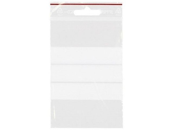 Blixtlåspåse Grippie 80x120mm med skrivfält återförslutbar