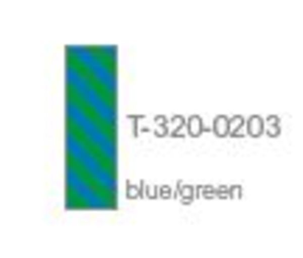 Id-tejpremsor för steriliseringsid. på ark 22x28cm, Blå/Grön randiga på diagonalen