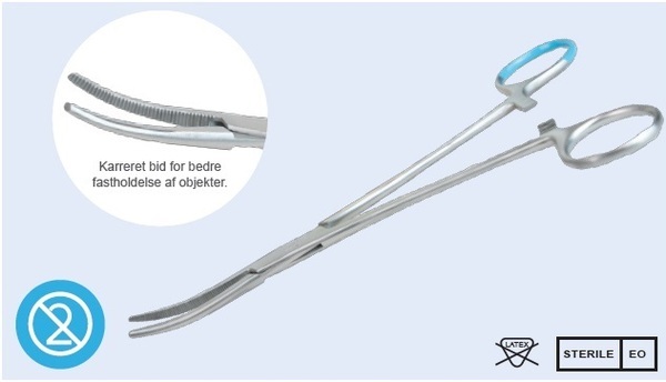 Pinsett anatomisk buet 14cm riflet engangs