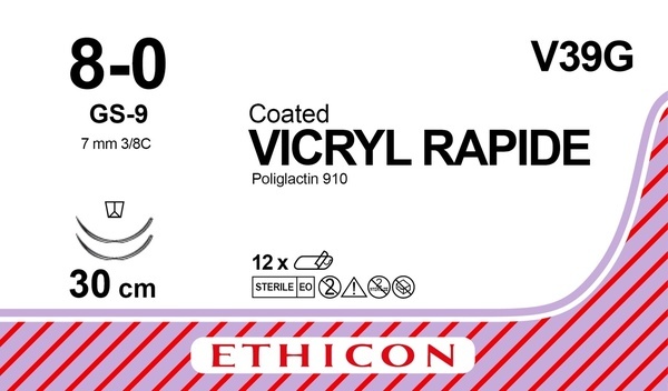Sutur Vicryl Rapid 8-0  2xgs-9 Steril 30cm Lila