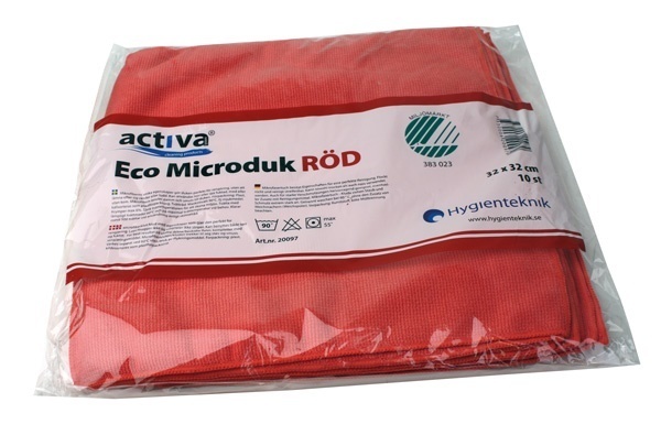 Alltorkduk Activa Eco 32x32cm röd mikrofiber/splittfiber