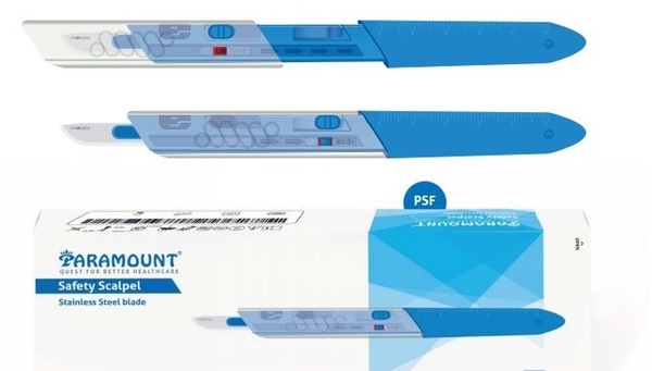 Kniv op Paramount sutur nr 12 säkerhetskydd  blå steril engångs