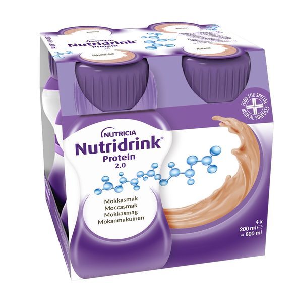 Nutridrink Protein 2.0 Moccasmak, 4 x 200 ml Vnr 900856