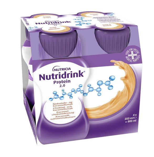 Nutridrink Protein 2.0 Choklad-Karamell, 4 x 200 ml Vnr 900854