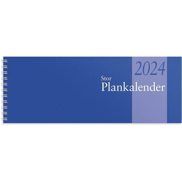 Stor plankalender 8-18 2024 255x95mm spiralbunden