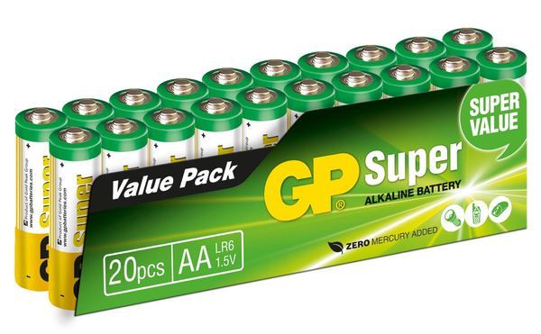 Batteri 1,5V GP Super LR6/AA 20-pack Svanenmärkt