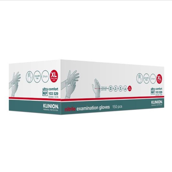 Handske undersök Klinion NEW Ultra Comfort XL nitril puderfri vit