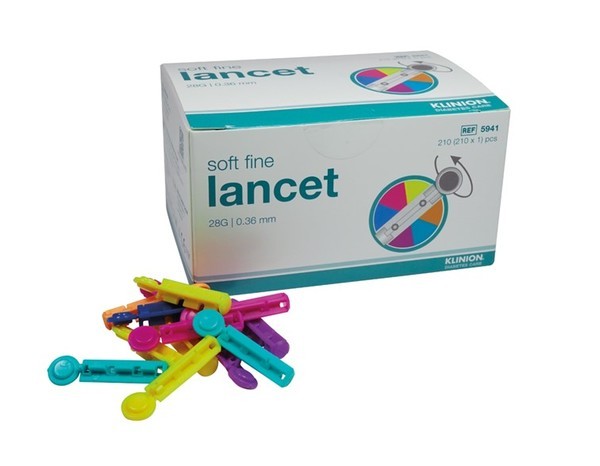 Lansett til stikkeapparat  30 G flerfarget