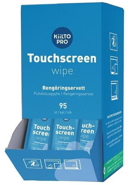 Kiilto Pro Touchscreen Wipe i papdispenser, 17 x 19 cm