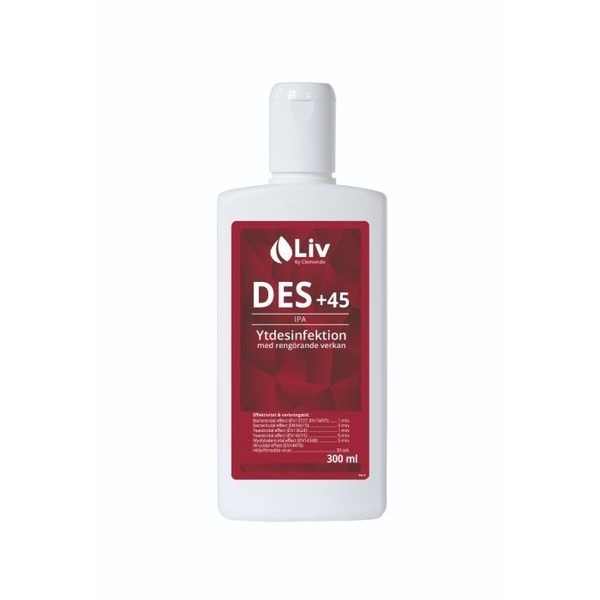 Ytdesinfektion LIV +45 300ml innehåller tensid