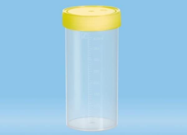 Burk 500ml med skruvlock pp steril tättslutande lock i hdpe