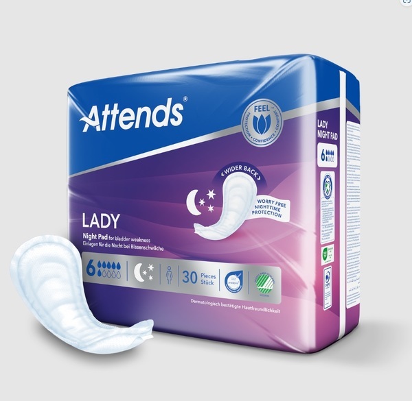 Inko skydd Attends Lady Night Pad 6. 38,5cm ISO 1125ml