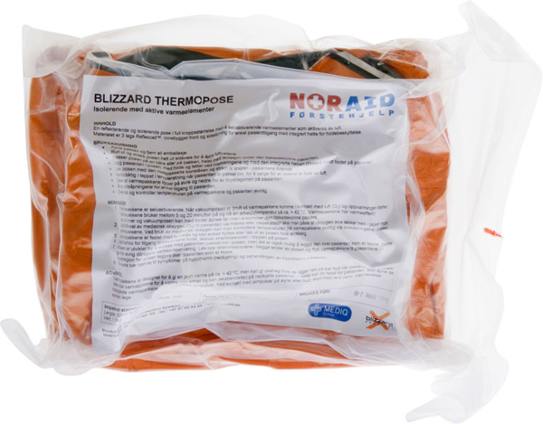 Førstehjelp Blizzard thermopose m/4 varmepk orange NO