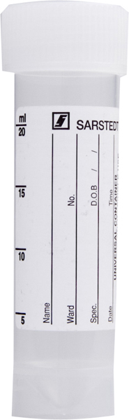 Urinprøve-/preparatglass m/etikett 25ml