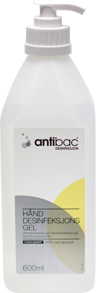 Hånddesinfeksjon Antibac 85% gel m/pumpe 600ml