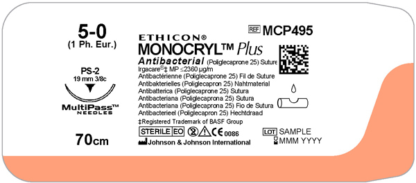Sutur Monocryl Plus MCP495H 5-0 PS-2 45cm ufarget