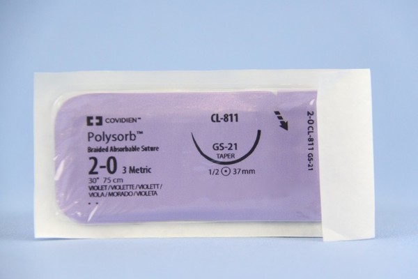 Sutur Polysorb 2-0 VIO GS21 75cm